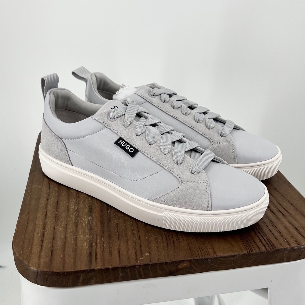 HUGO Morrie Tenn Pastel Grey‎ Low Top Sneakers Mens 6 Womens 9 EU 39 NWT